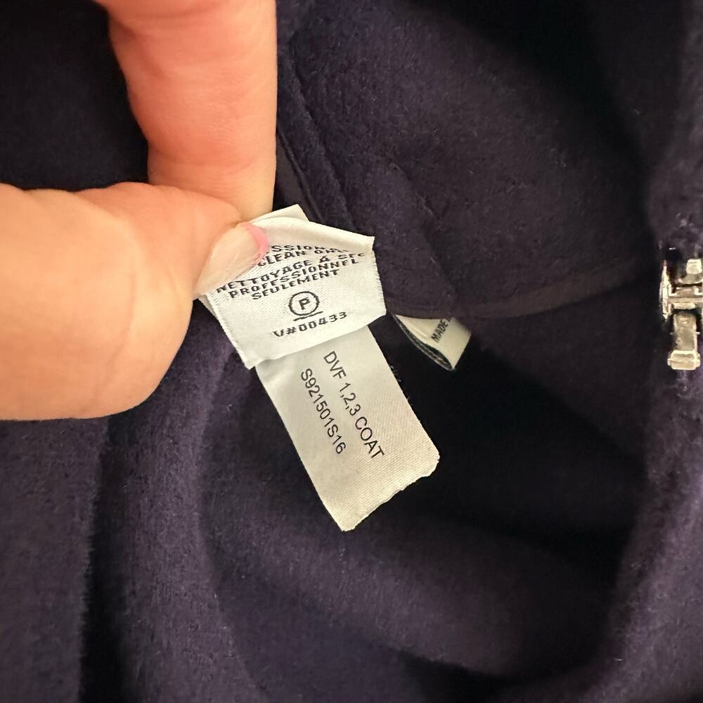 Diane Von Furstenberg 1,2,3 Coat in Royal Navy M - Picture 10 of 15